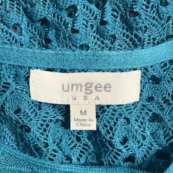 NWOT Umgee Blue Crochet Lace Tunic Top Women's Size Medium - Picture 5 of 6